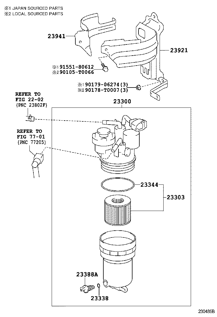 TOYOTA ETIOS LIVANUK15RAEMNXX TOOLENGINEFUEL FUEL FILTER Japan Parts EU