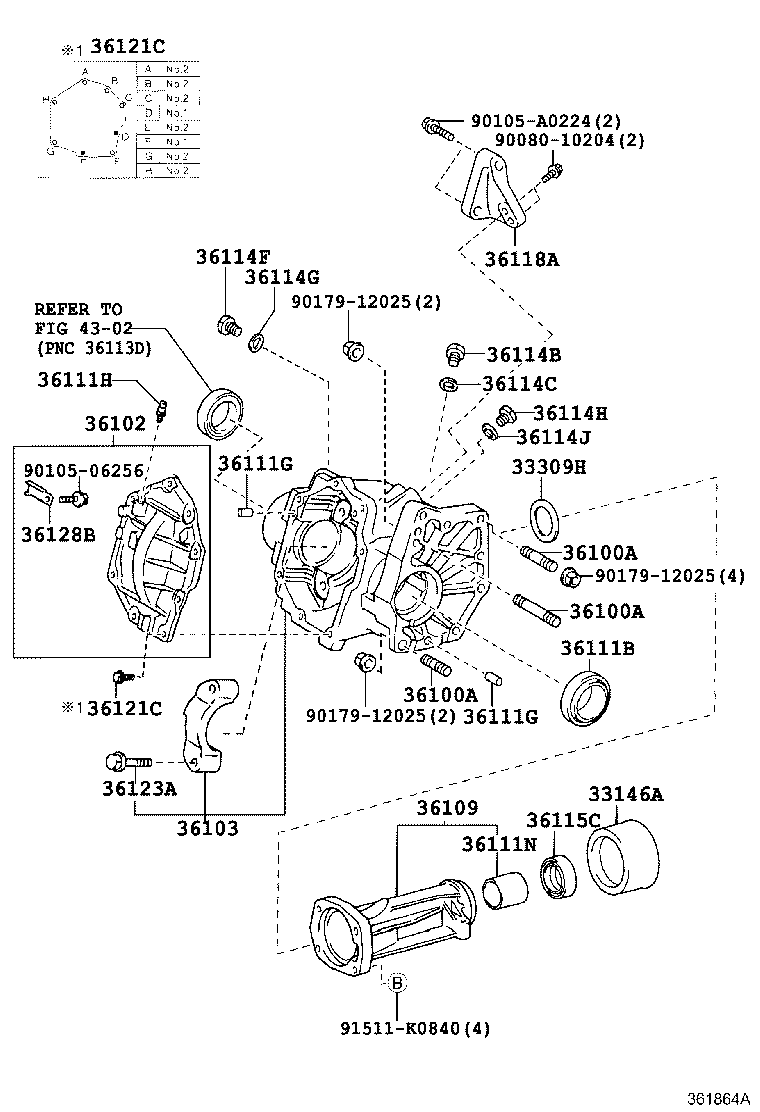 HIGHLANDER KLUGER |  TRANSFER CASE EXTENSION HOUSING