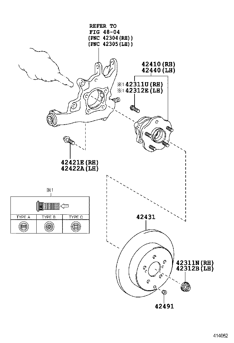  HIGHLANDER KLUGER |  REAR AXLE SHAFT HUB