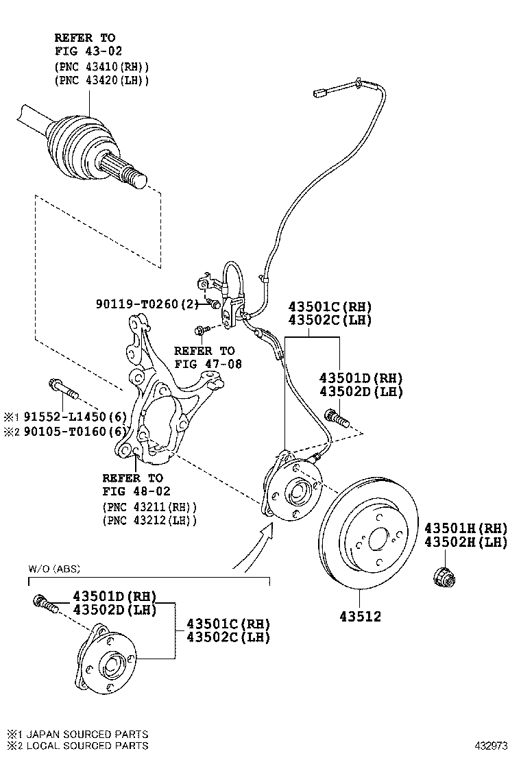  YARIS VIOS LIMO |  FRONT AXLE HUB