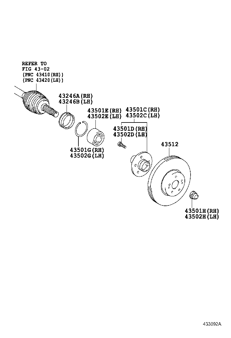  HIGHLANDER KLUGER |  FRONT AXLE HUB