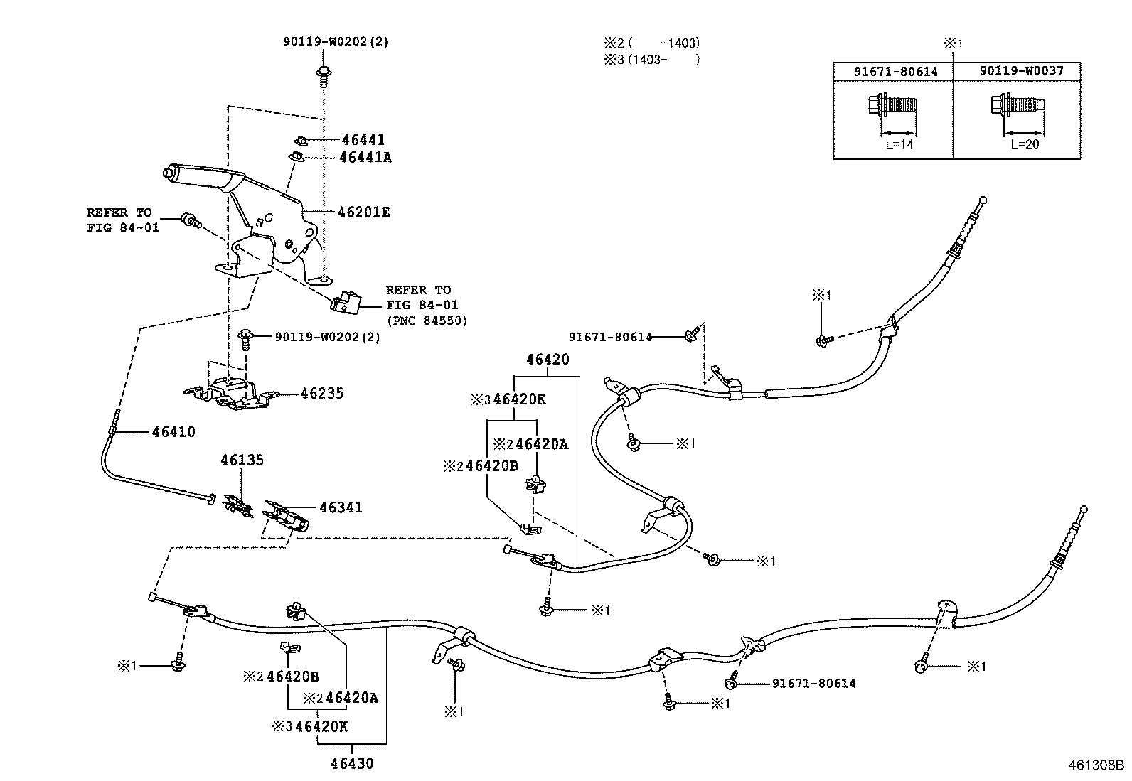  AURIS UKP |  PARKING BRAKE CABLE