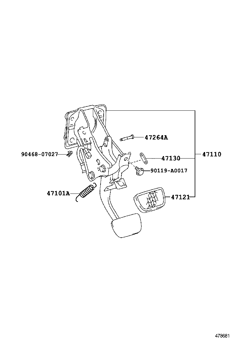  VENZA |  BRAKE PEDAL BRACKET