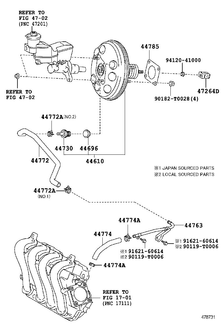  YARIS VIOS LIMO |  BRAKE BOOSTER VACUUM TUBE