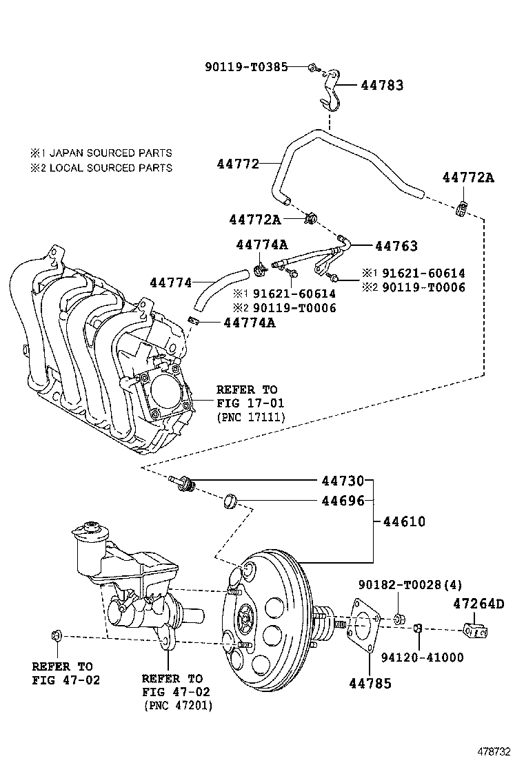  YARIS VIOS LIMO |  BRAKE BOOSTER VACUUM TUBE