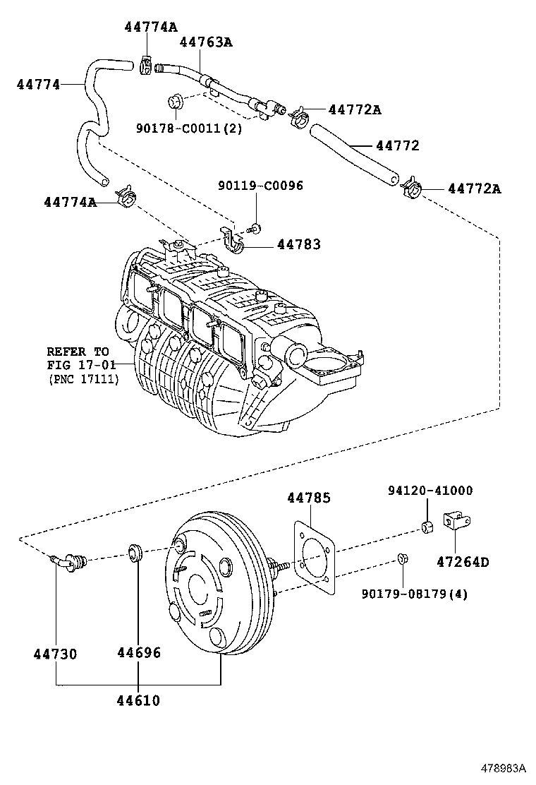  RAV4 CHINA |  BRAKE BOOSTER VACUUM TUBE