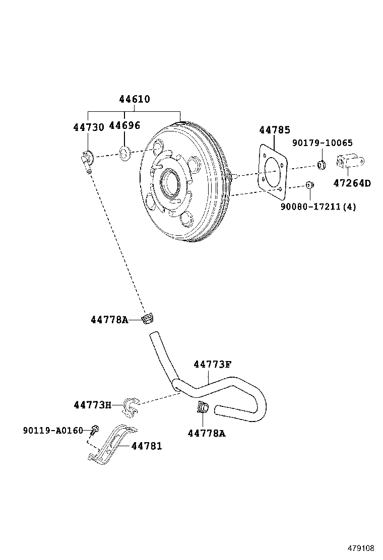  HIGHLANDER KLUGER |  BRAKE BOOSTER VACUUM TUBE