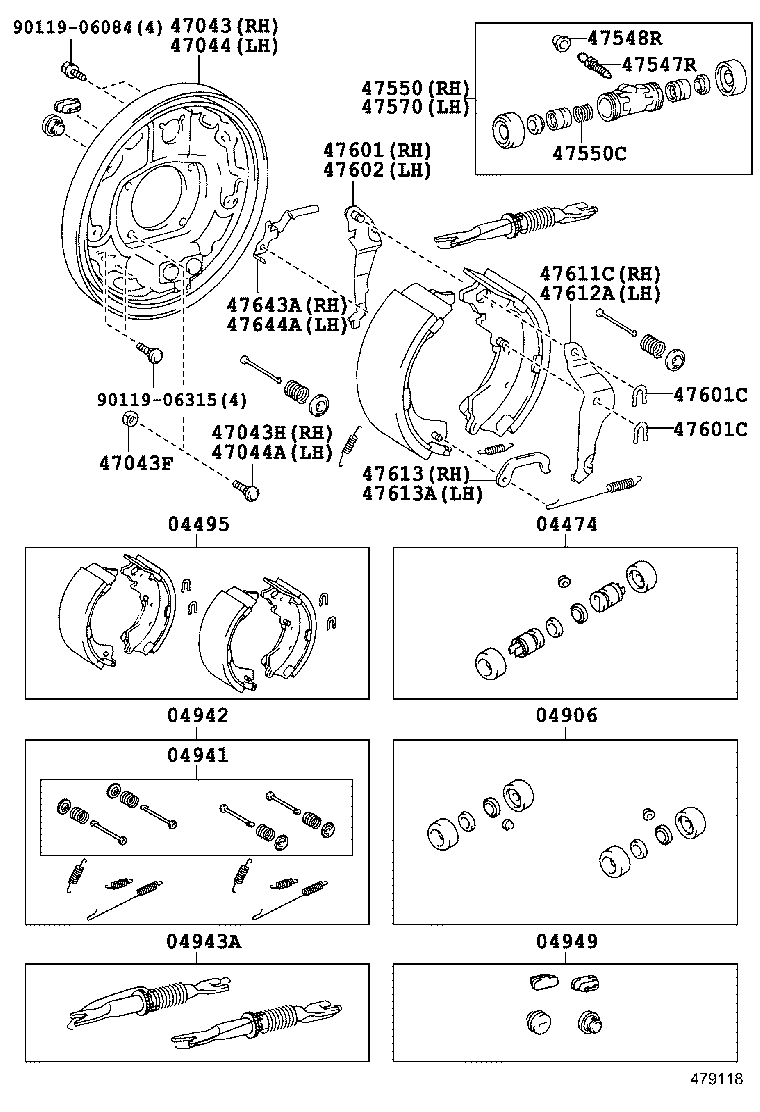 HIACE |  REAR DRUM BRAKE WHEEL CYLINDER BACKING PLATE