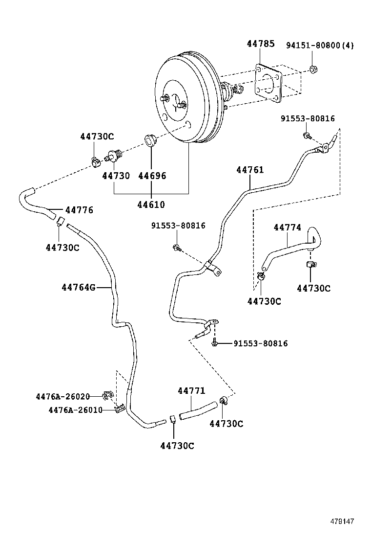  HIACE |  BRAKE BOOSTER VACUUM TUBE