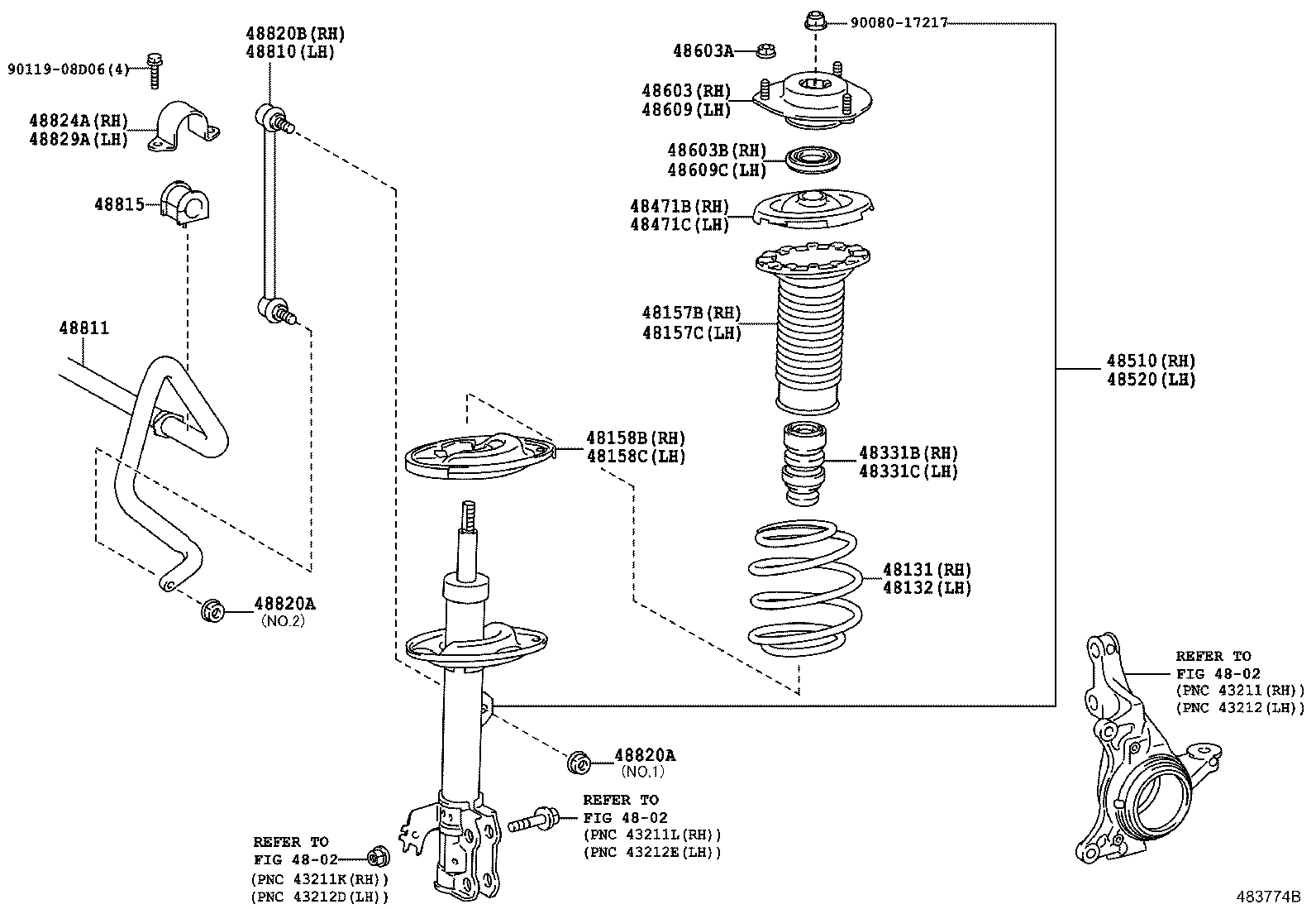  AVALON |  FRONT SPRING SHOCK ABSORBER