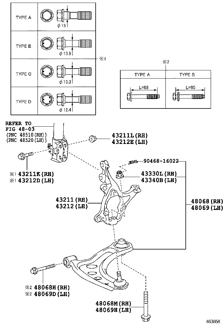  YARIS VIOS LIMO |  FRONT AXLE ARM STEERING KNUCKLE