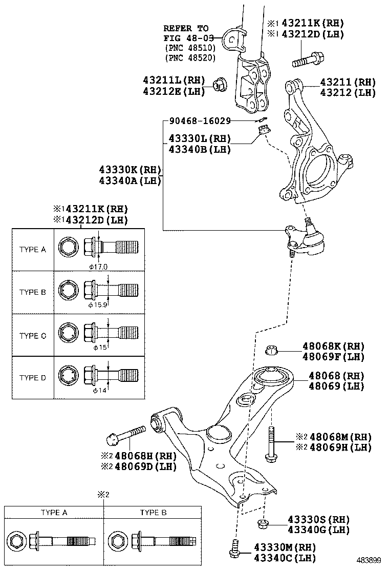  RAV4 CHINA |  FRONT AXLE ARM STEERING KNUCKLE