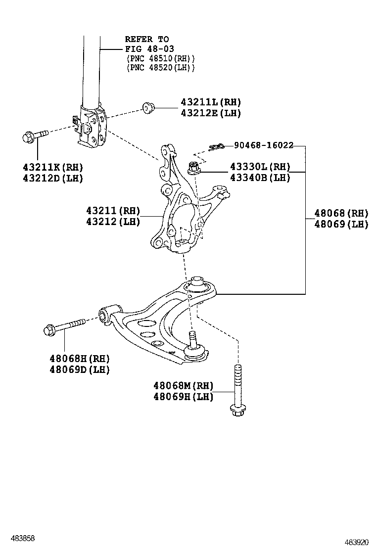  VIOS CHINA |  FRONT AXLE ARM STEERING KNUCKLE