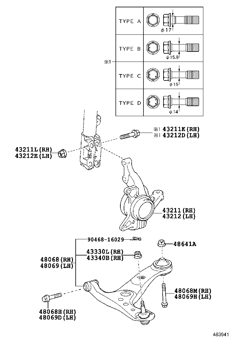  NOAH |  FRONT AXLE ARM STEERING KNUCKLE