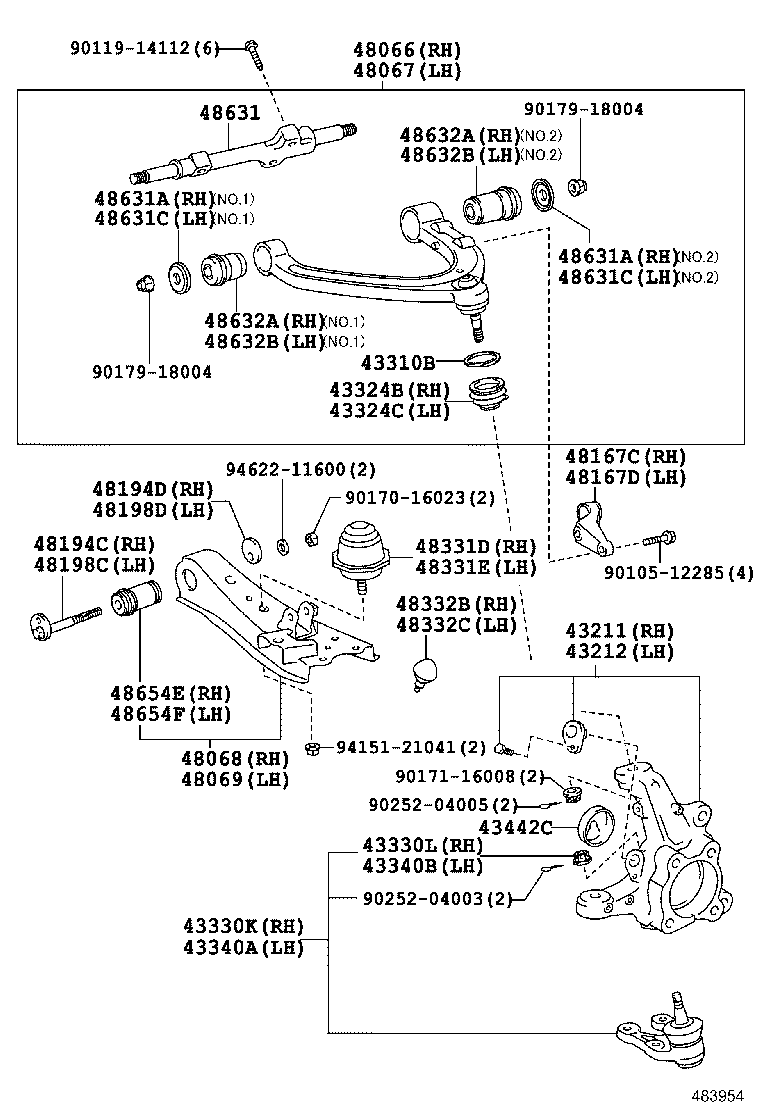  HIACE |  FRONT AXLE ARM STEERING KNUCKLE