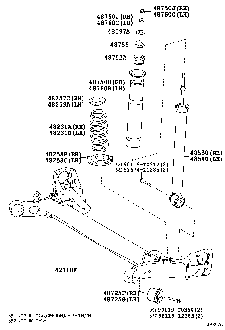  YARIS VIOS LIMO |  REAR SPRING SHOCK ABSORBER