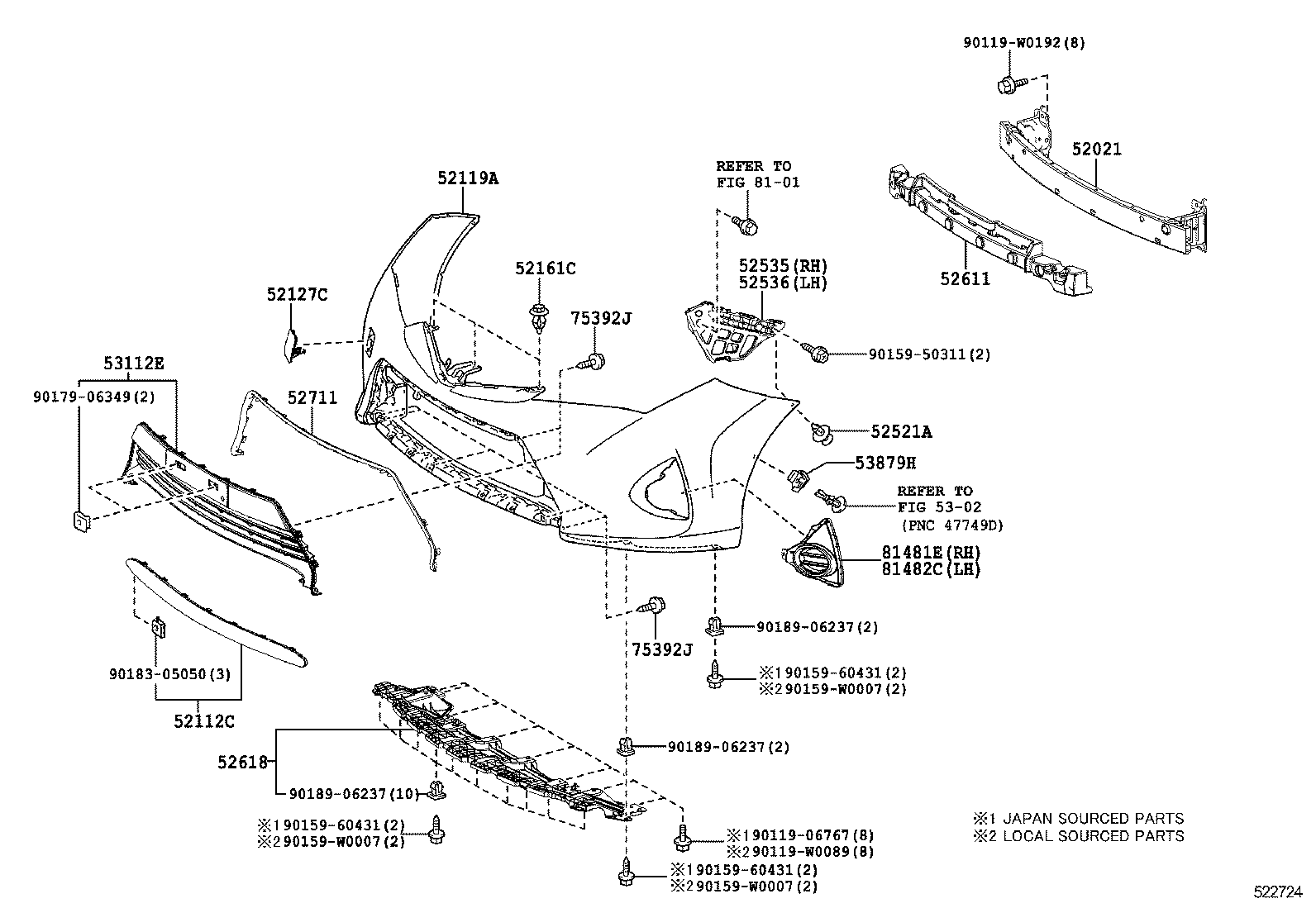  AURIS UKP |  FRONT BUMPER BUMPER STAY