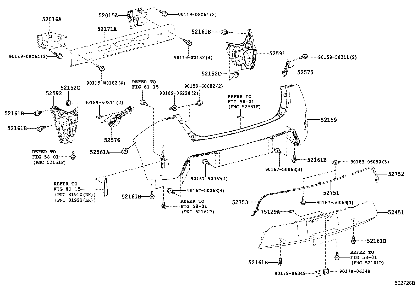  AURIS UKP |  REAR BUMPER BUMPER STAY