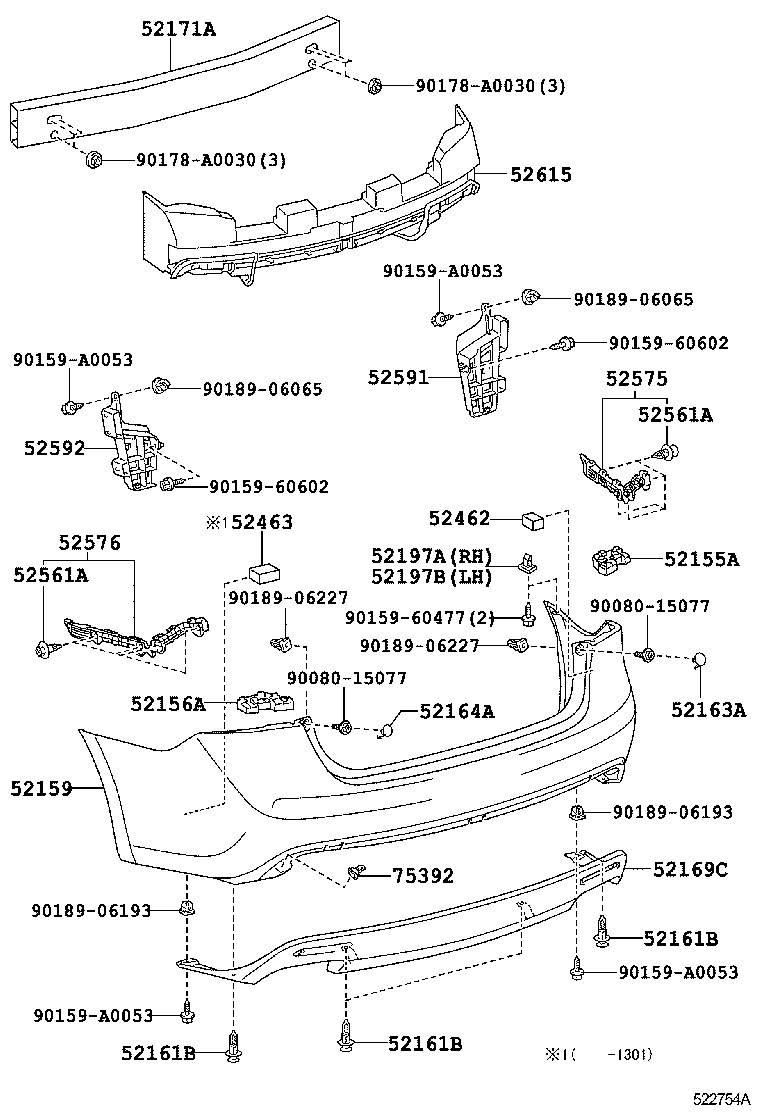  AVALON |  REAR BUMPER BUMPER STAY