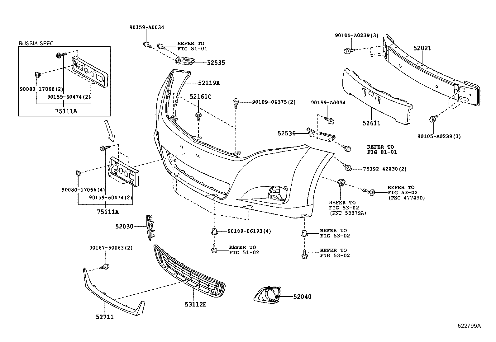  VENZA |  FRONT BUMPER BUMPER STAY