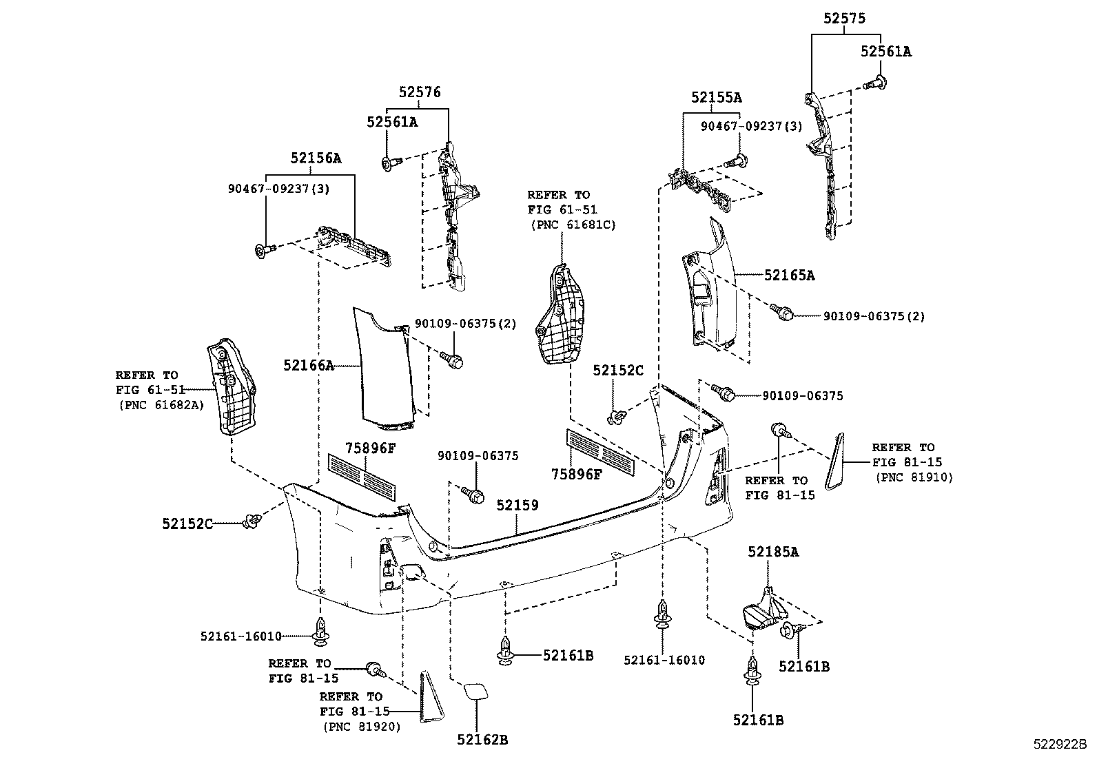  NOAH |  REAR BUMPER BUMPER STAY