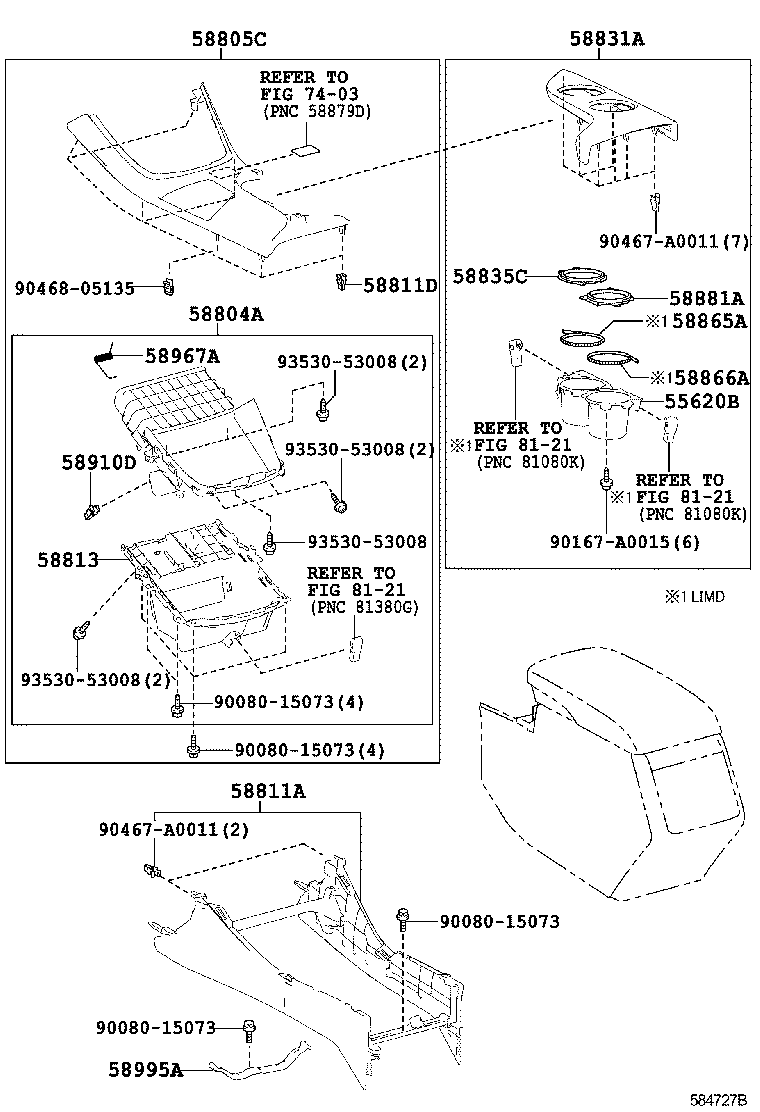  AVALON |  CONSOLE BOX BRACKET