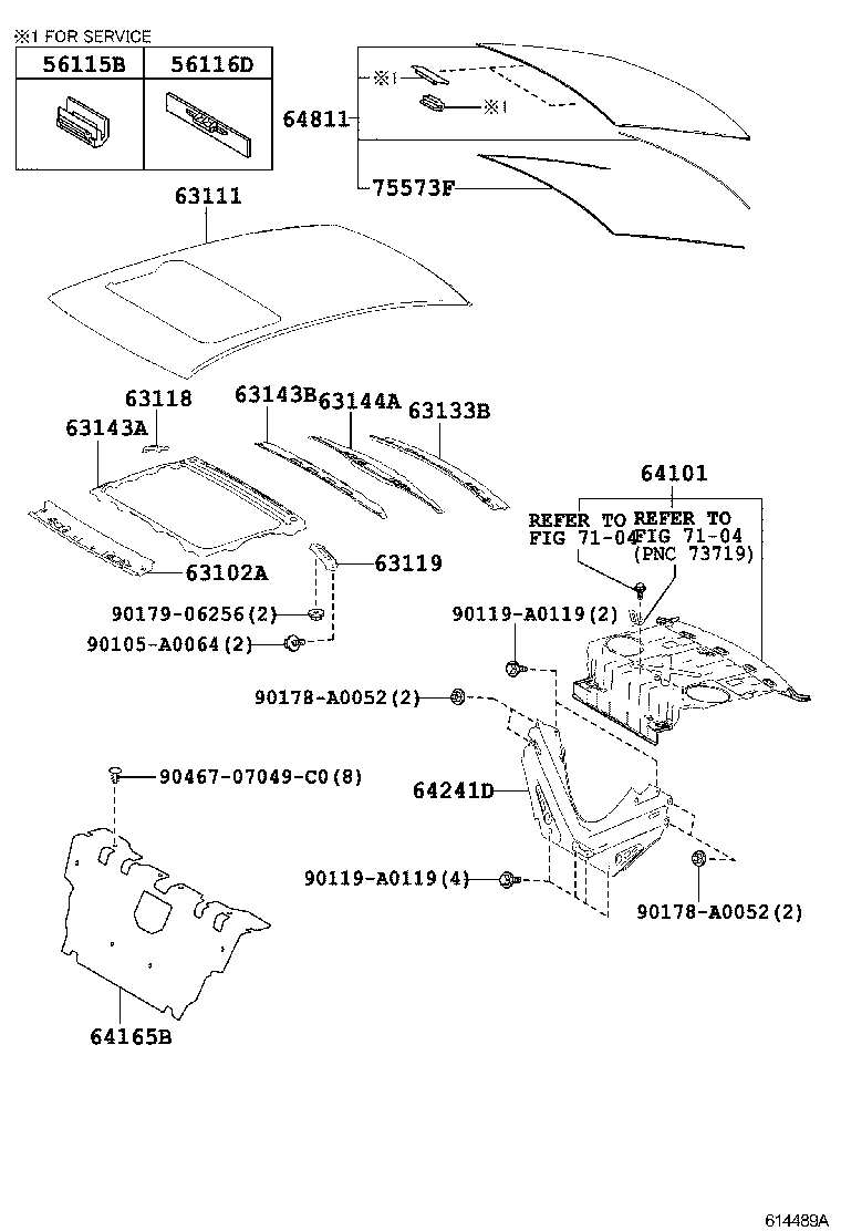  AVALON |  ROOF PANEL BACK WINDOW GLASS