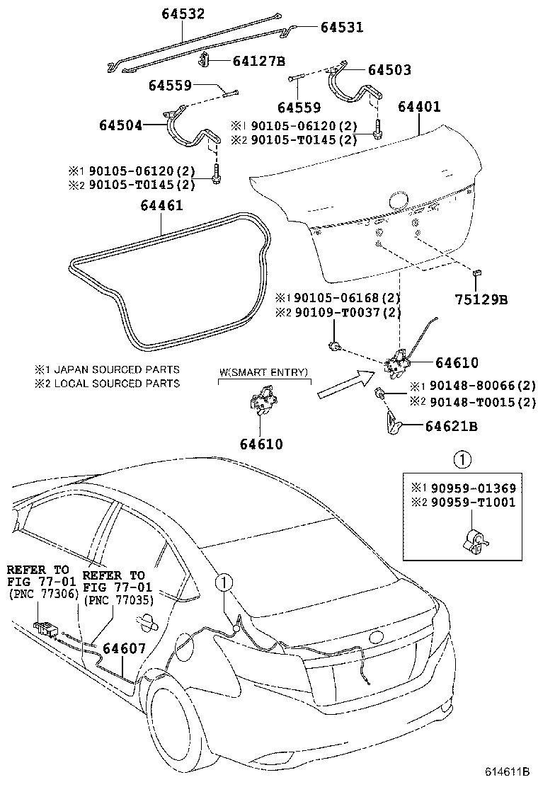  YARIS VIOS LIMO |  LUGGAGE COMPARTMENT DOOR LOCK