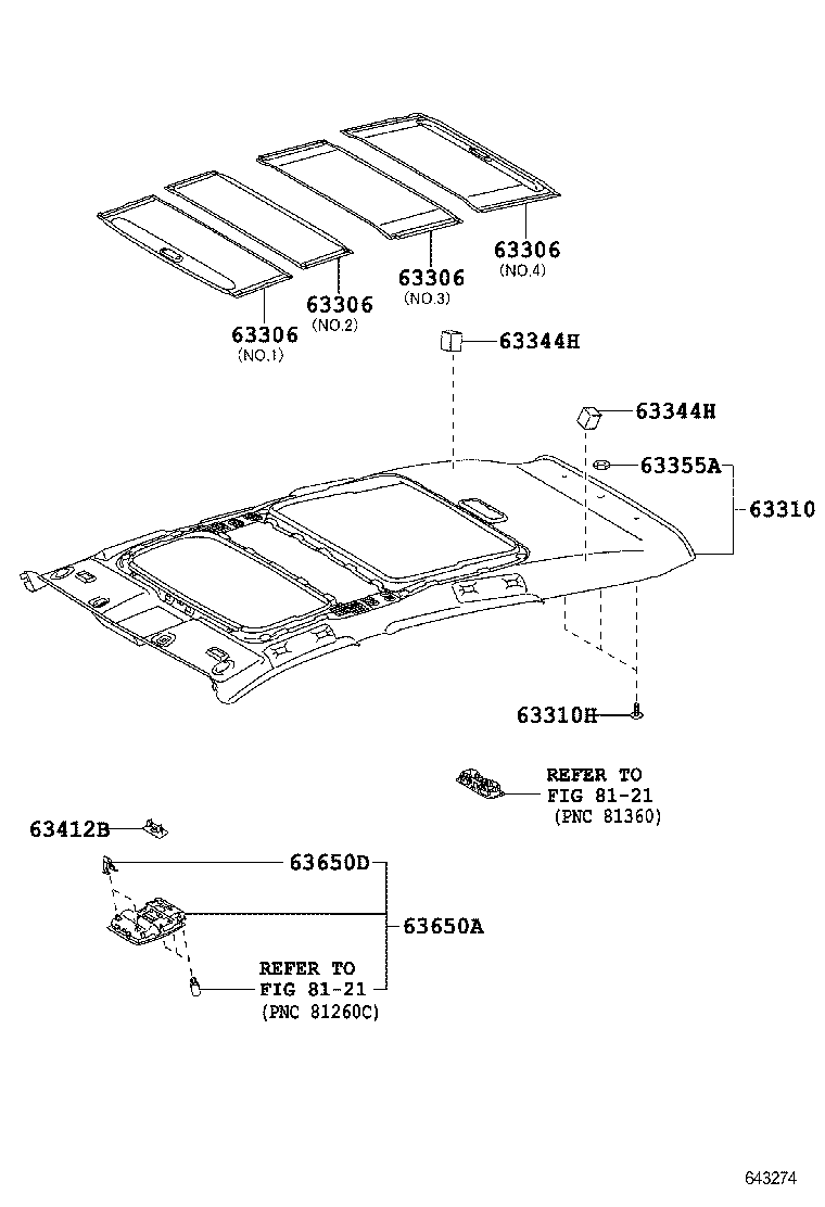  VENZA |  ROOF HEADLINING SILENCER PAD