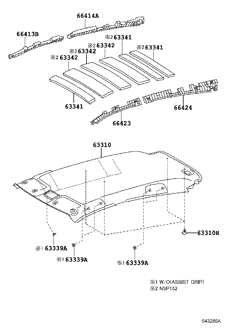  YARIS |  ROOF HEADLINING SILENCER PAD