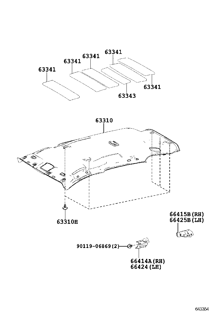  RAV4 CHINA |  ROOF HEADLINING SILENCER PAD
