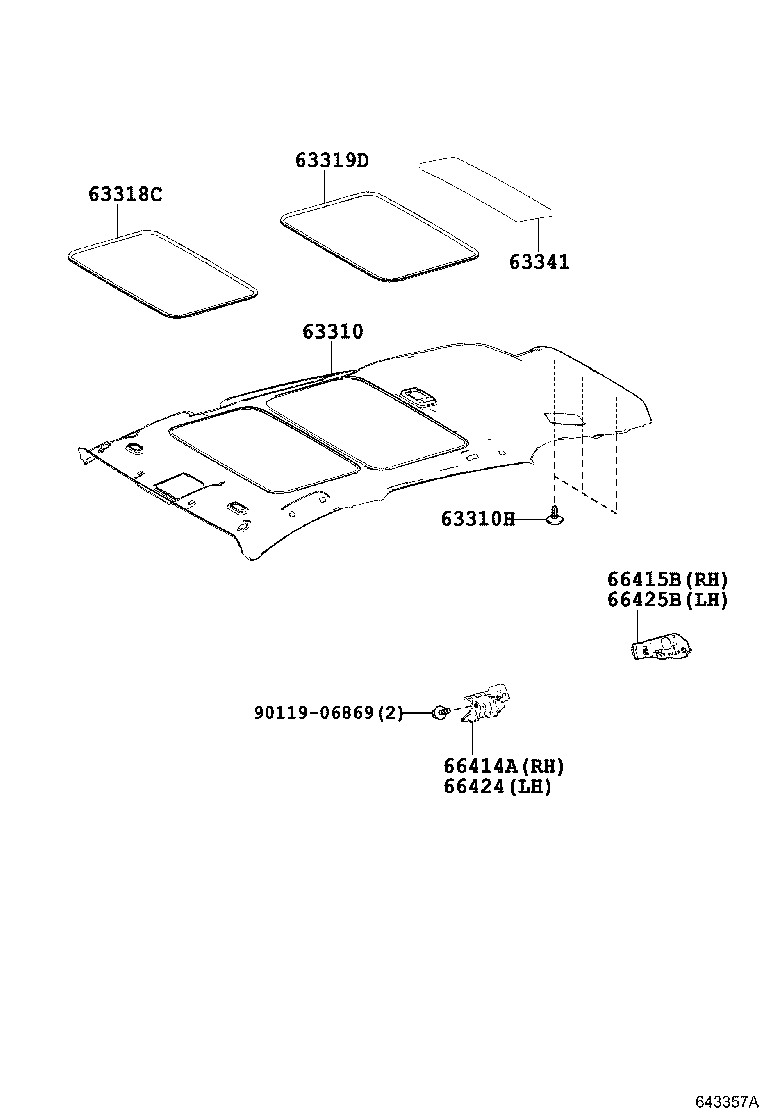  RAV4 CHINA |  ROOF HEADLINING SILENCER PAD