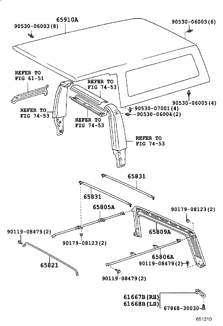  LAND CRUISER 70 |  REAR BODY TOP CURTAIN ROOF PANEL