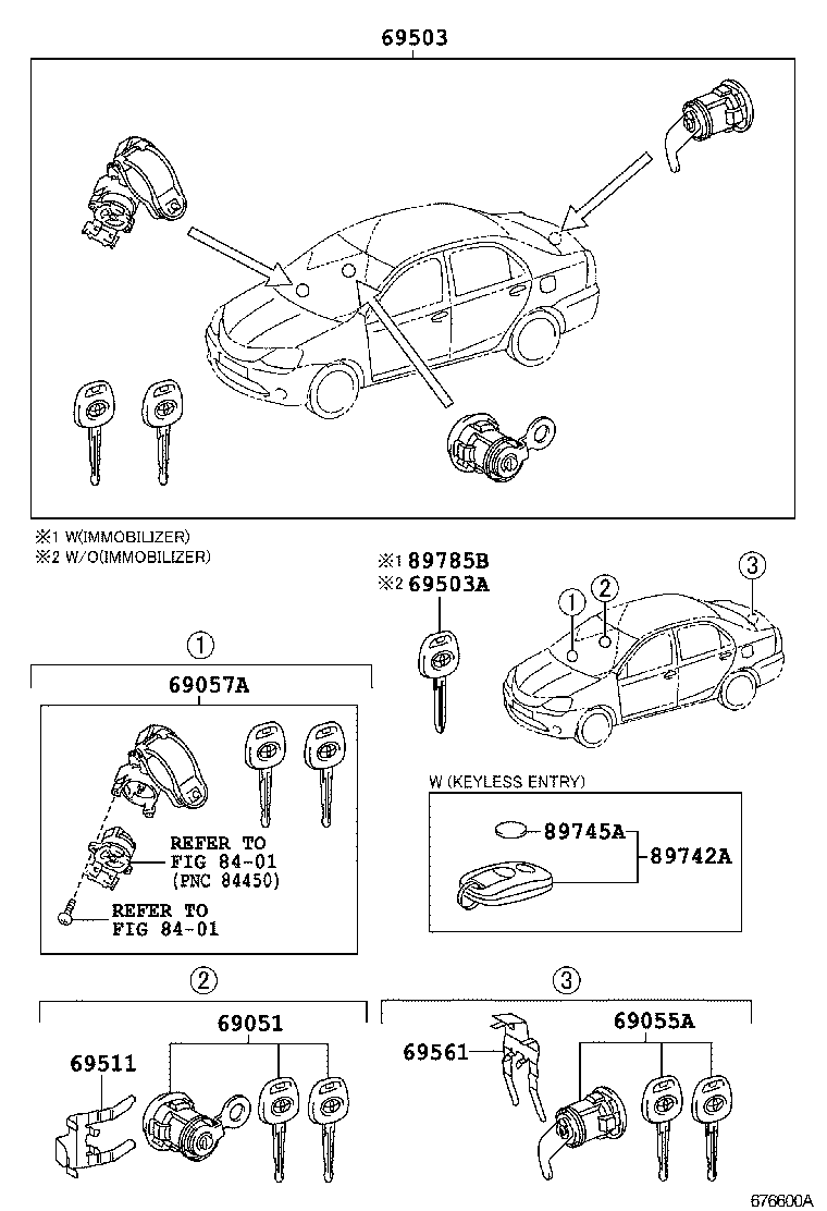  ETIOS LIVA CROSS |  LOCK CYLINDER SET