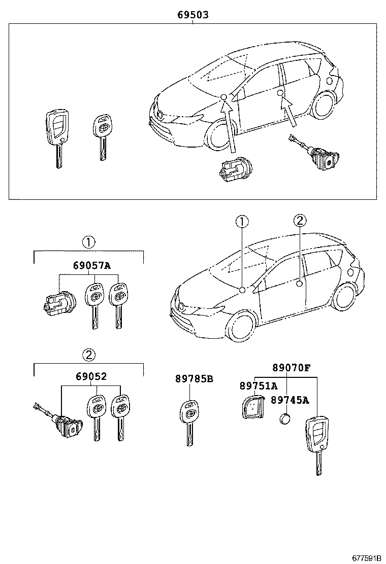  AURIS UKP |  LOCK CYLINDER SET