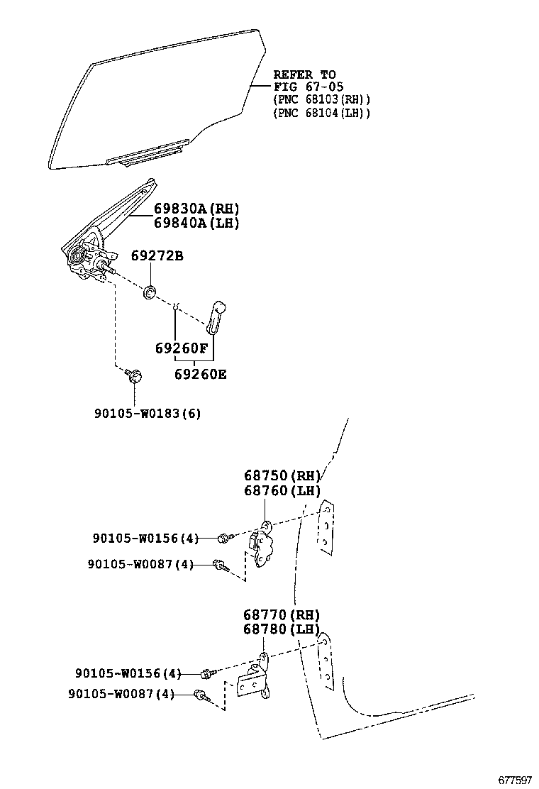  AURIS UKP |  REAR DOOR WINDOW REGULATOR HINGE