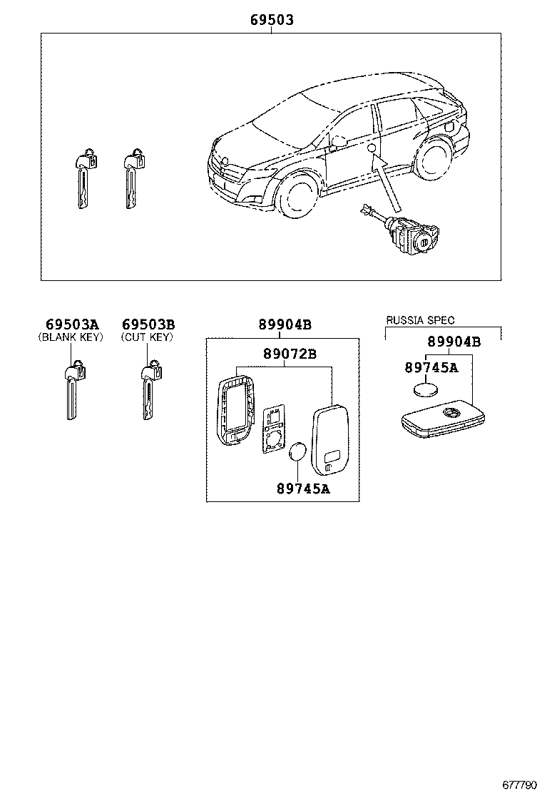  VENZA |  LOCK CYLINDER SET