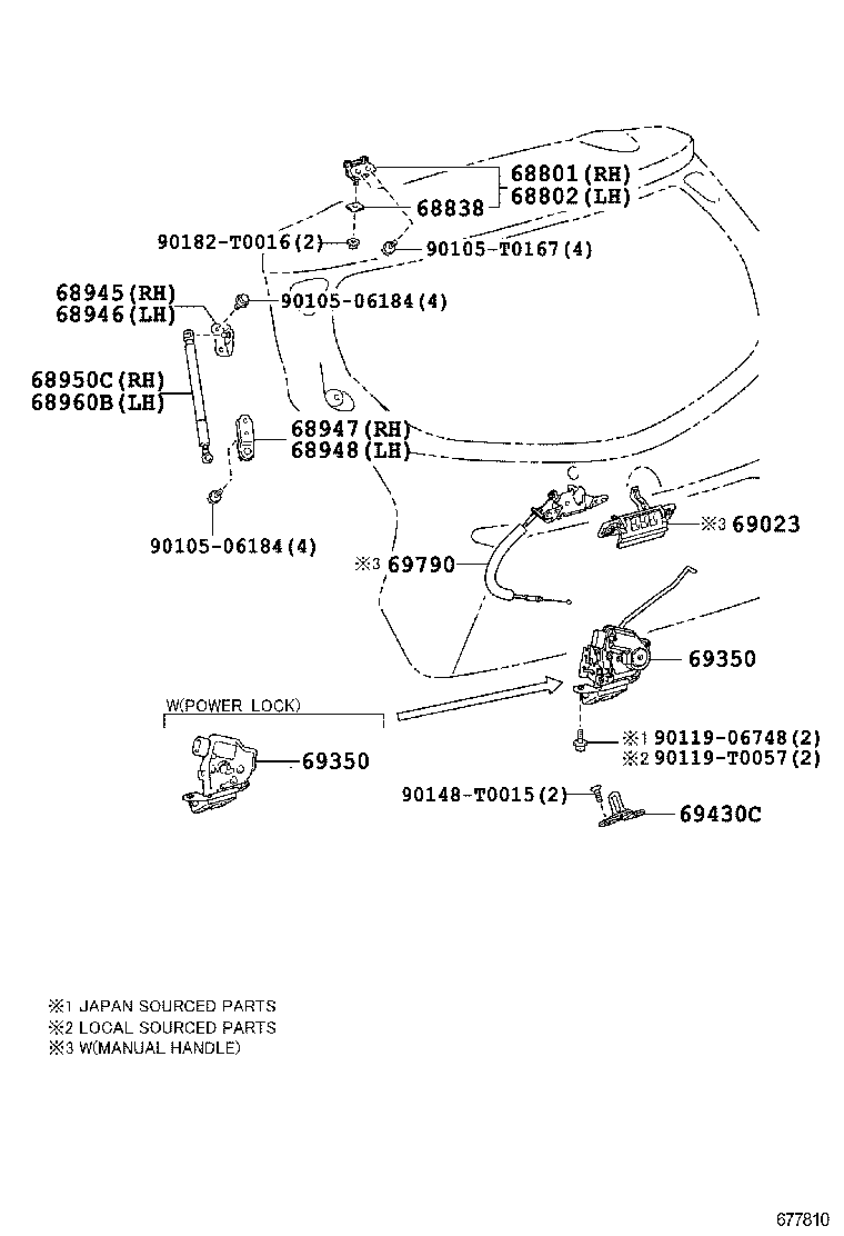  YARIS |  BACK DOOR LOCK HANDLE