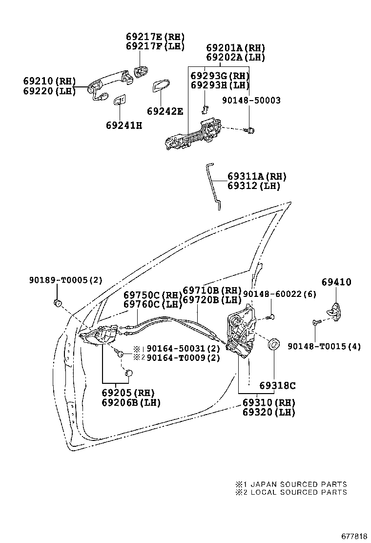  YARIS |  FRONT DOOR LOCK HANDLE