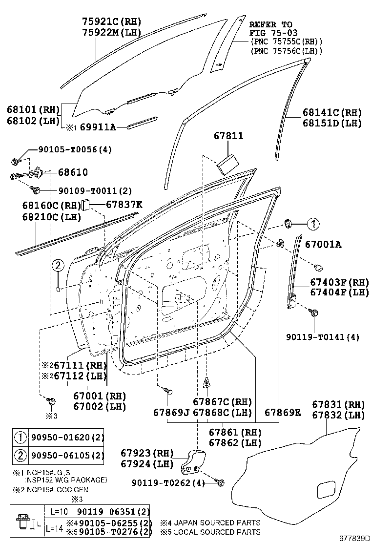  YARIS |  FRONT DOOR PANEL GLASS