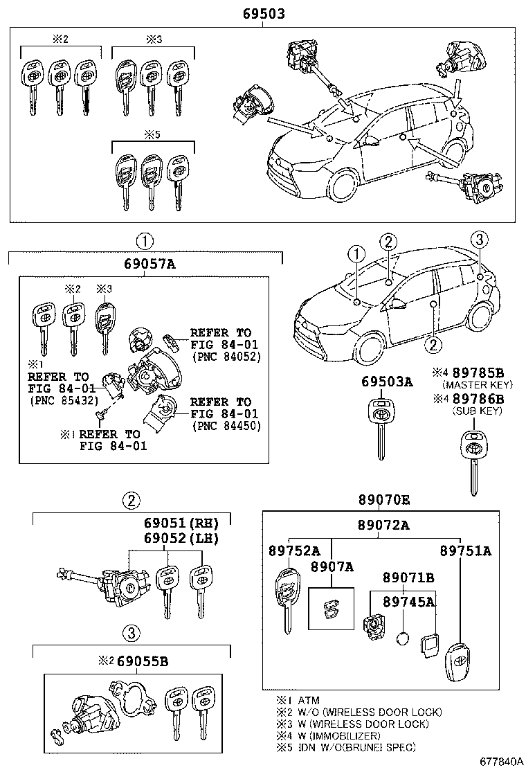  YARIS |  LOCK CYLINDER SET