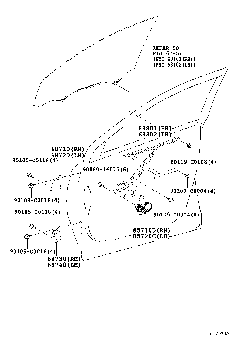  RAV4 CHINA |  FRONT DOOR WINDOW REGULATOR HINGE