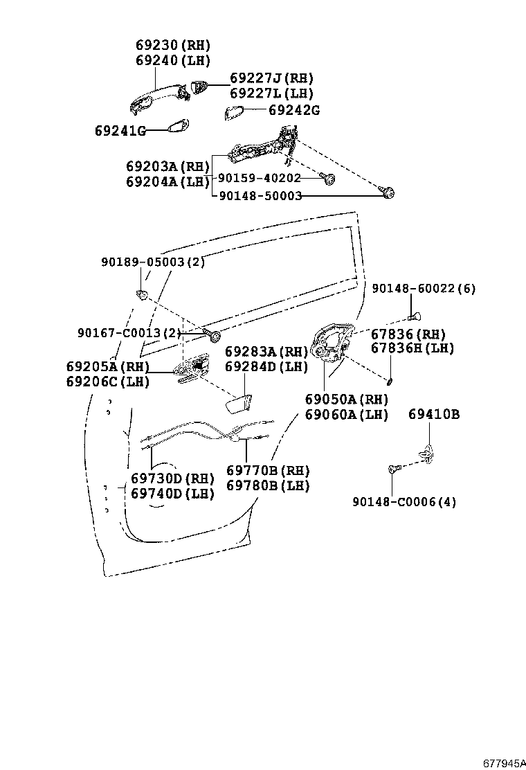  RAV4 CHINA |  REAR DOOR LOCK HANDLE