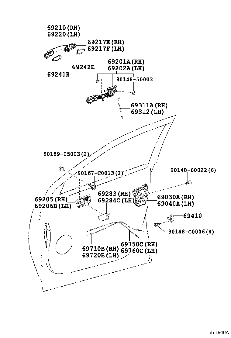  RAV4 CHINA |  FRONT DOOR LOCK HANDLE