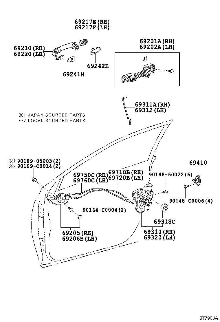  VIOS CHINA |  FRONT DOOR LOCK HANDLE
