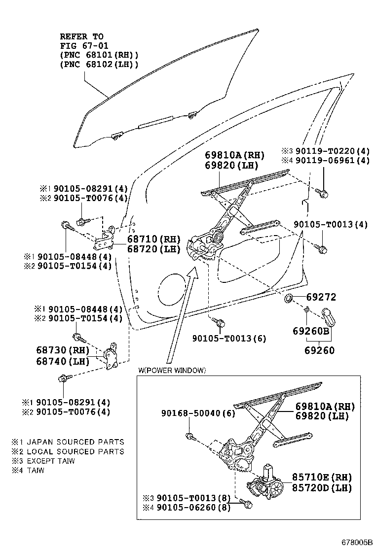  YARIS VIOS LIMO |  FRONT DOOR WINDOW REGULATOR HINGE