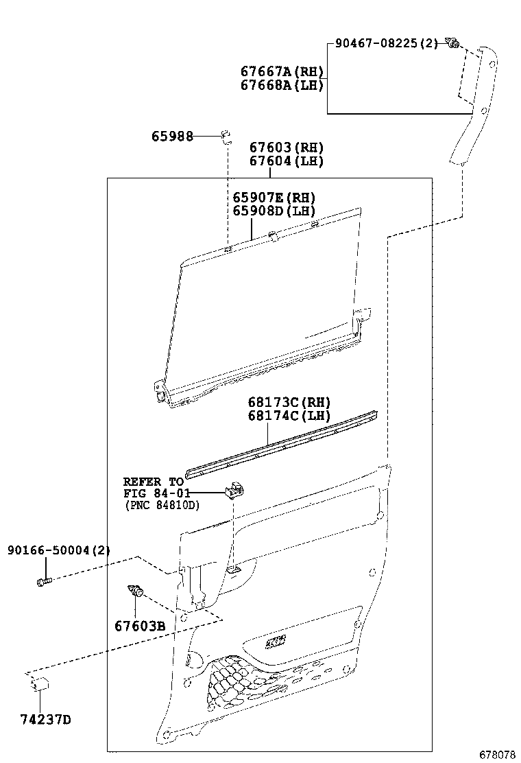  NOAH |  REAR DOOR PANEL GLASS