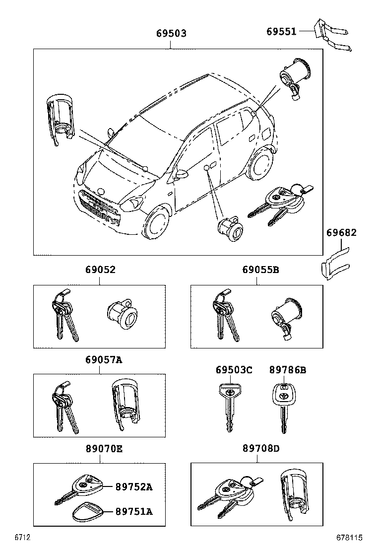  AGYA WIGO |  LOCK CYLINDER SET