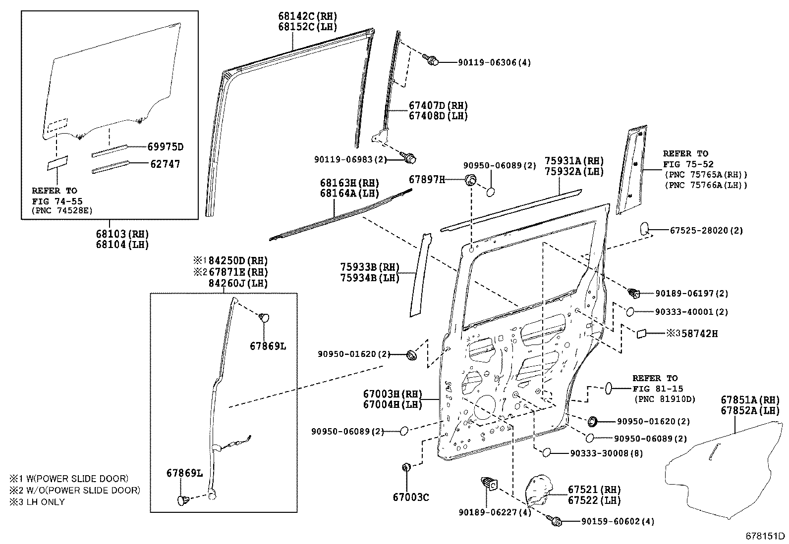  NOAH |  REAR DOOR PANEL GLASS