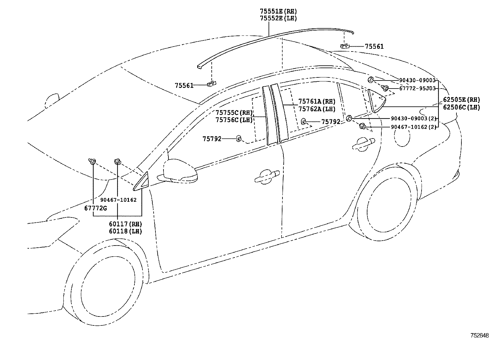  YARIS VIOS LIMO |  SIDE MOULDING